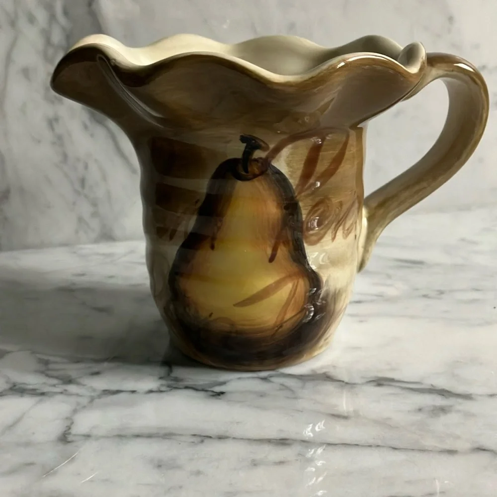 Artistic Ceramic creamer Pitcher with Pear Design